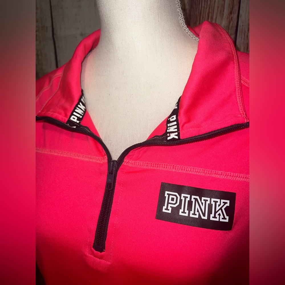 PINK Victorias Secret 1/4 zip long sleeve size Large - Picture 3 of 8